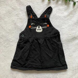 Carter’s Black Cat Jumper Dress 9M | 100% Cotton | Halloween GUC